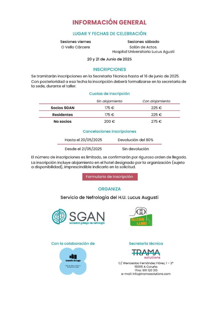 Información esencial sobre un evento, incluyendo fechas y contactos.
