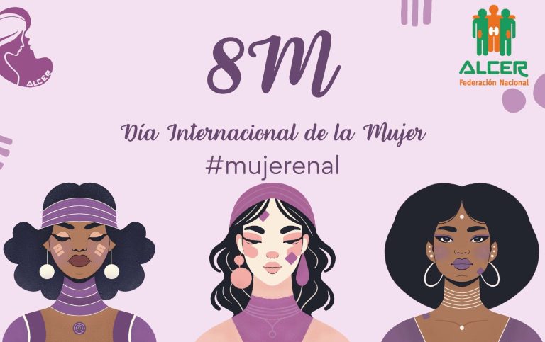 Texto sobre el Día Internacional de la Mujer con ilustraciones de mujeres diversas.