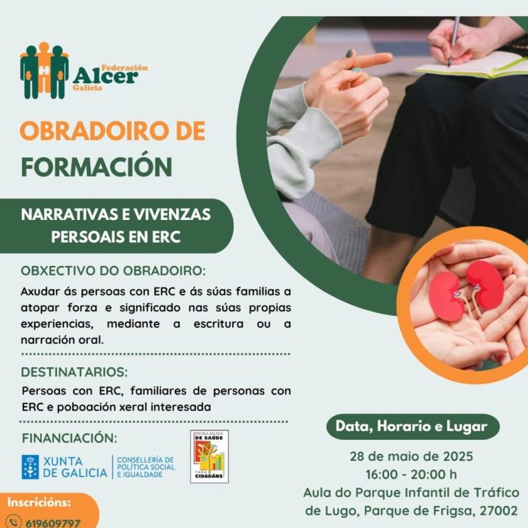 Taller de formación sobre narrativas y vivencias personales en ERC, con detalles de inscripción.